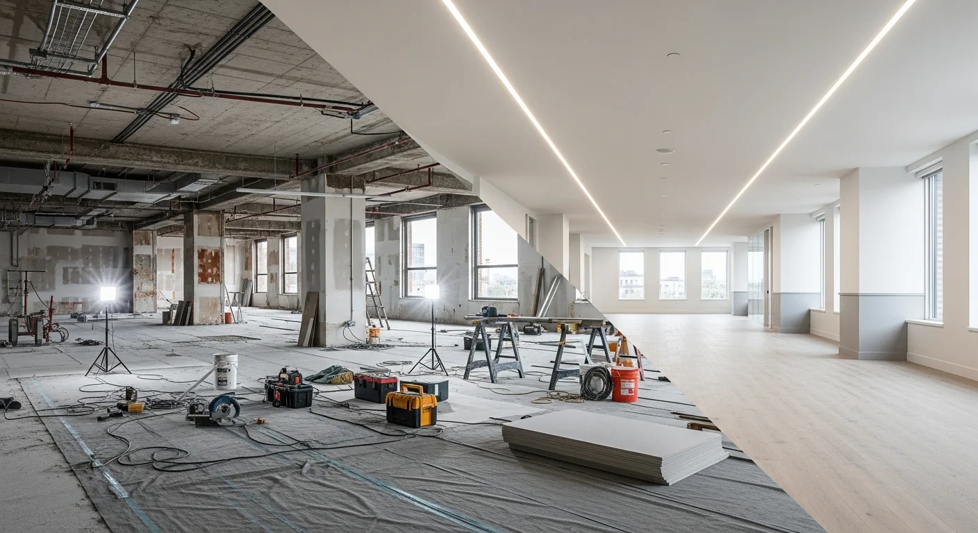 Rénovation de locaux professionnels : avant et après travaux